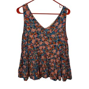 Loft Floral Peplum Sleeveless Top
